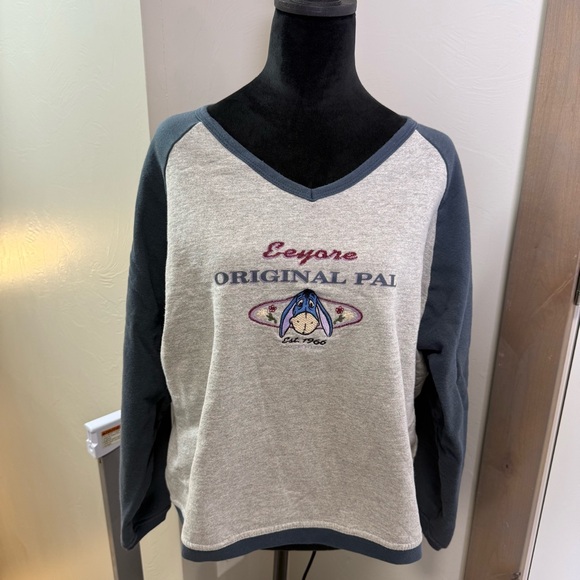 Disney Tops - Vintage Y2K The Disney Store Eeyore Original Pal V-Neck‎ Shirt Light Sweater L